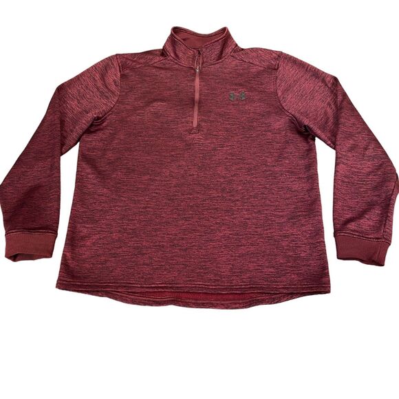 Under armour Sweatshirt Men's Medium Burgundy Loose Fit Coldgear Activewear - Picture 1 of 11